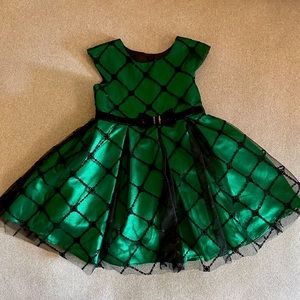 Girls Green/Black Dress
